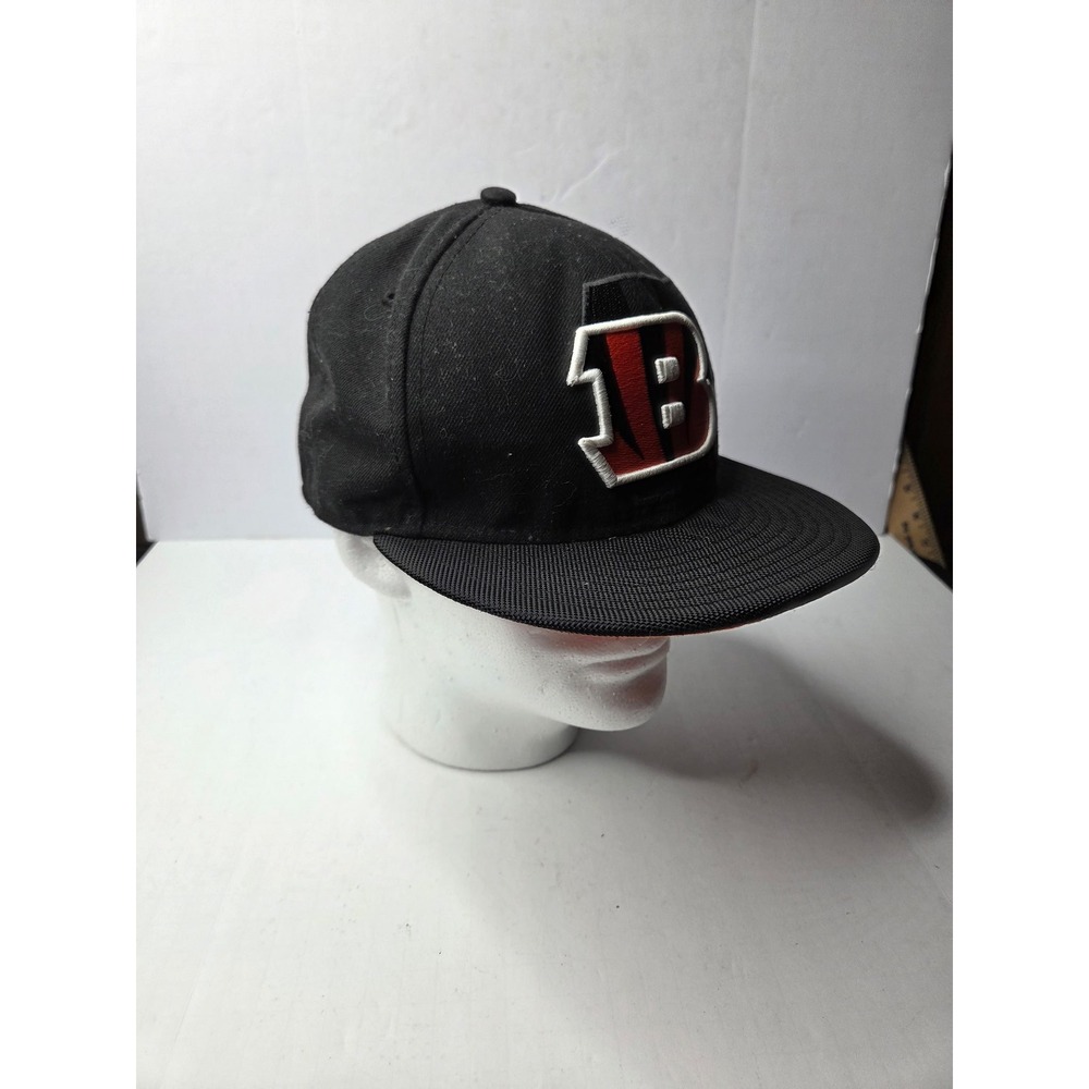 New Era 59FIFTY Cincinnati Bengals NFL Fitted Hat Black Orange Size 7 3/8 Cap‎